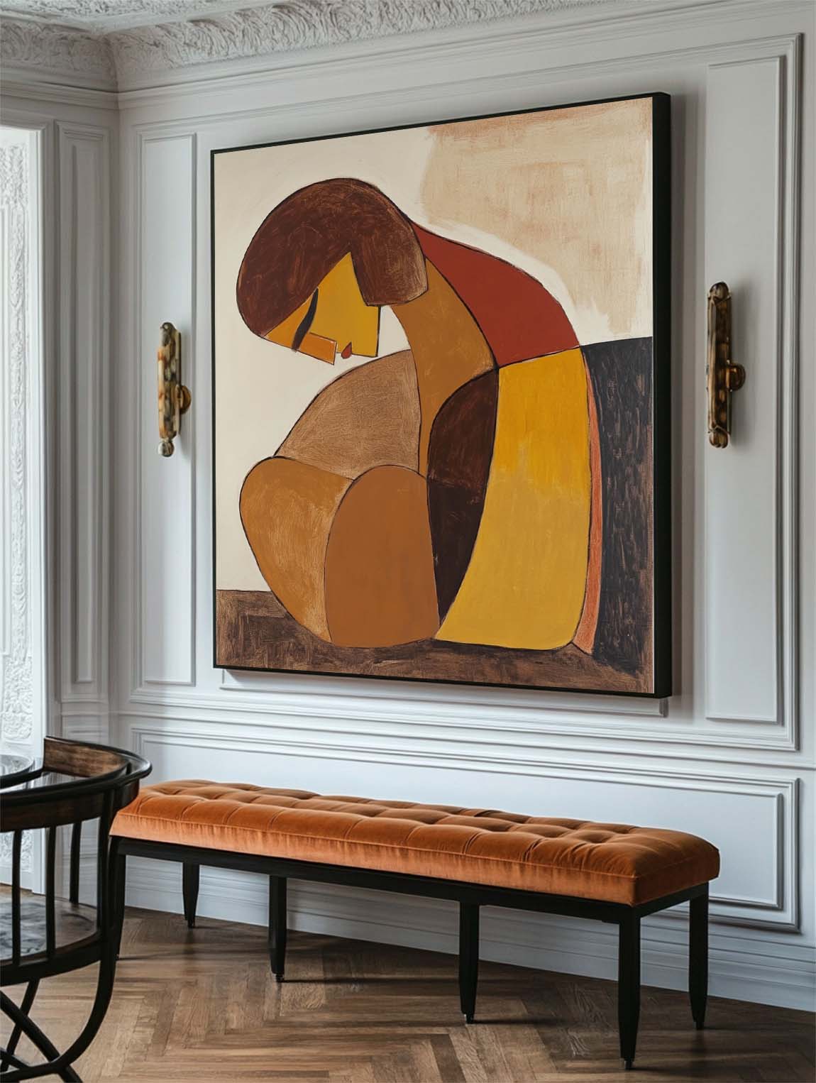 Abstract Figure Wall Art in Warm Earth Tones