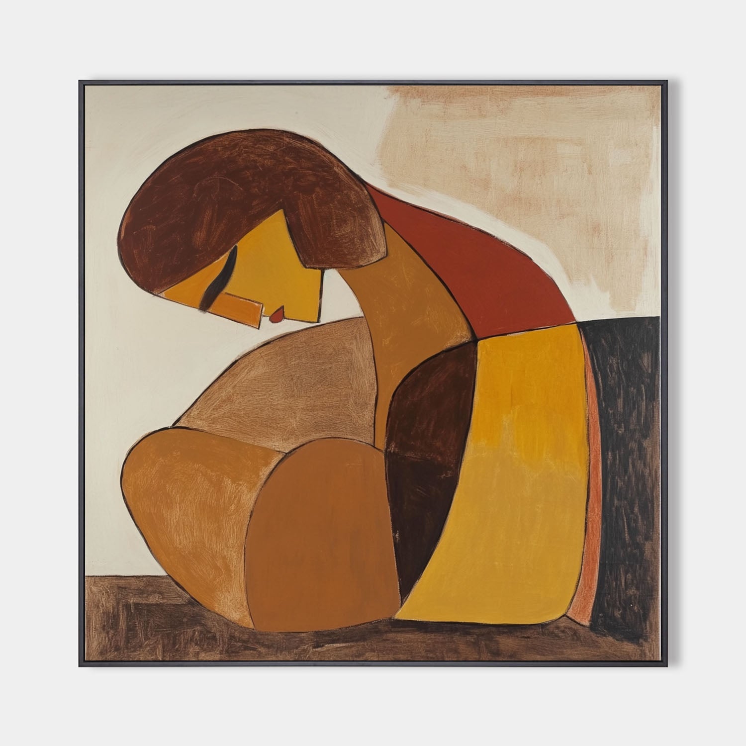 Abstract Figure Wall Art in Warm Earth Tones