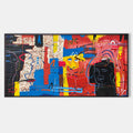 Abstract Graffiti Wall Art with Color Block Design