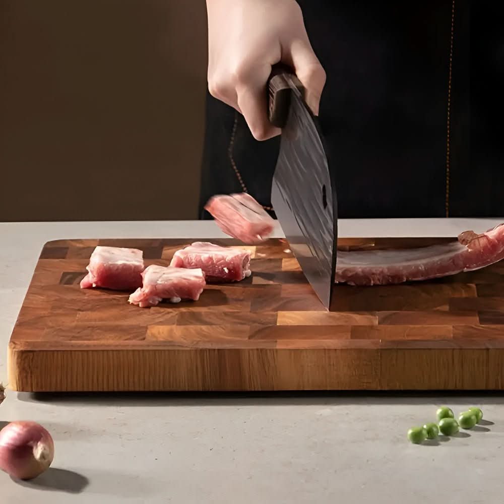 Acacia Wood Cutting Board with Block Pattern