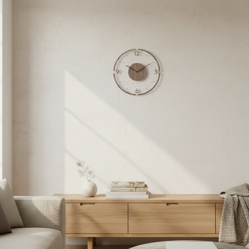 Acrylic Wood Wall Clock with Minimalist Design