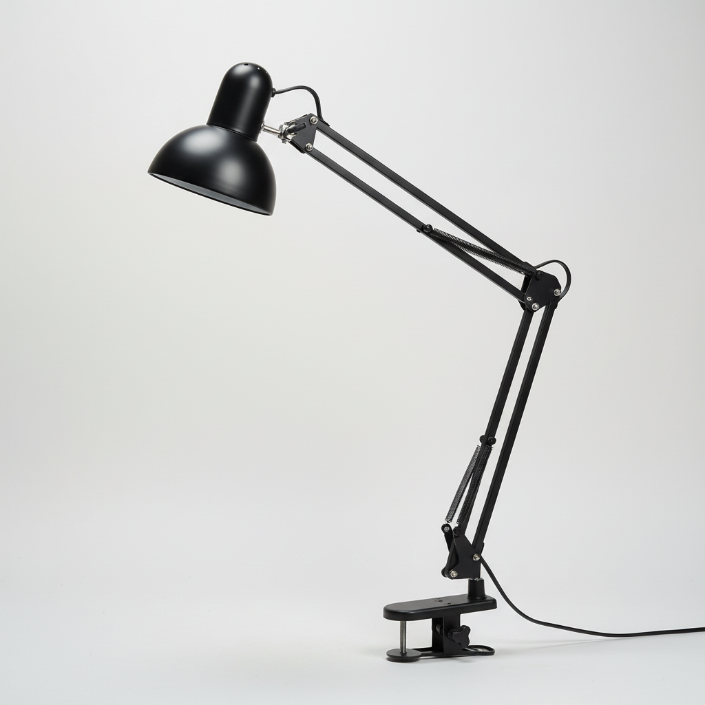 Adjustable Black Desk Lamp with Swing Arm