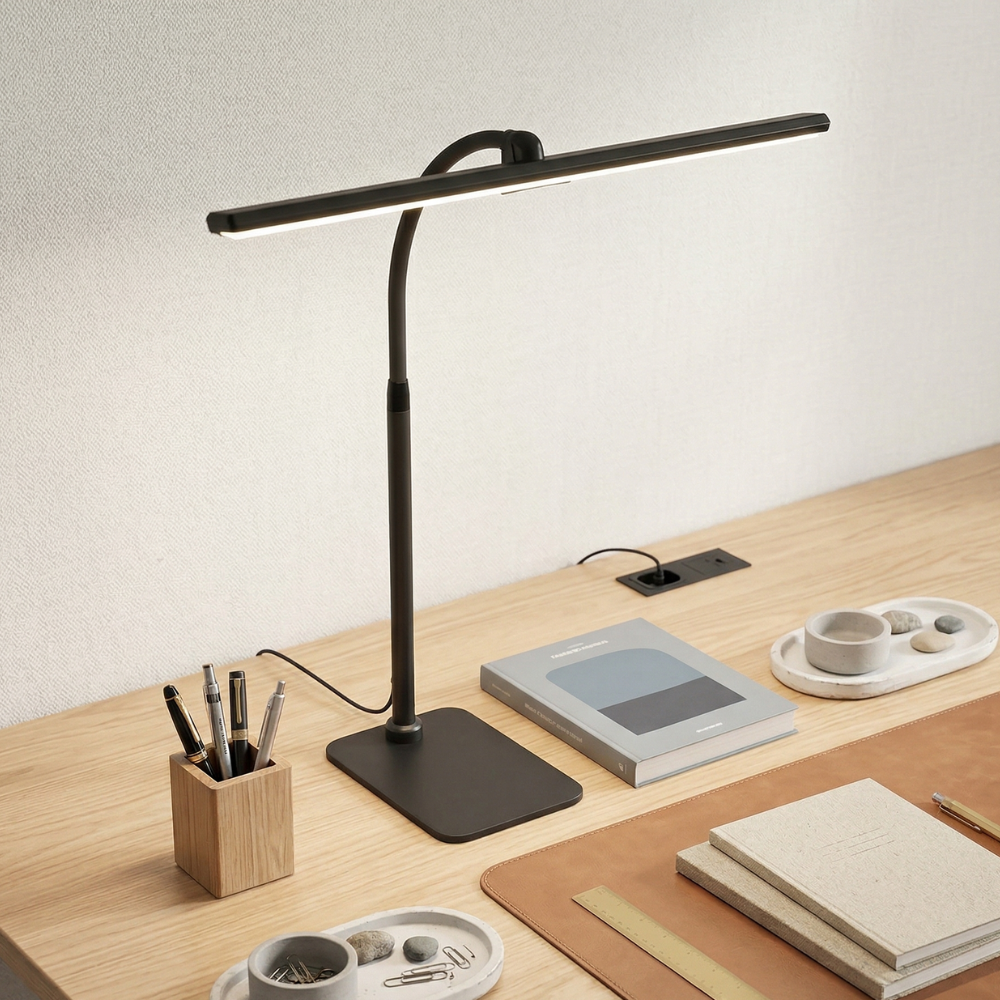 Adjustable Desk Lamp with Gooseneck and Dimmer