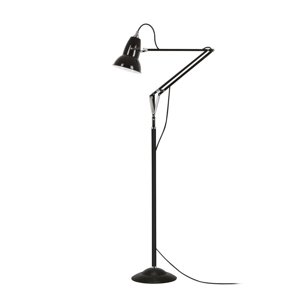 Adjustable Industrial Floor Lamp with Swing Arm for Task Lighting
