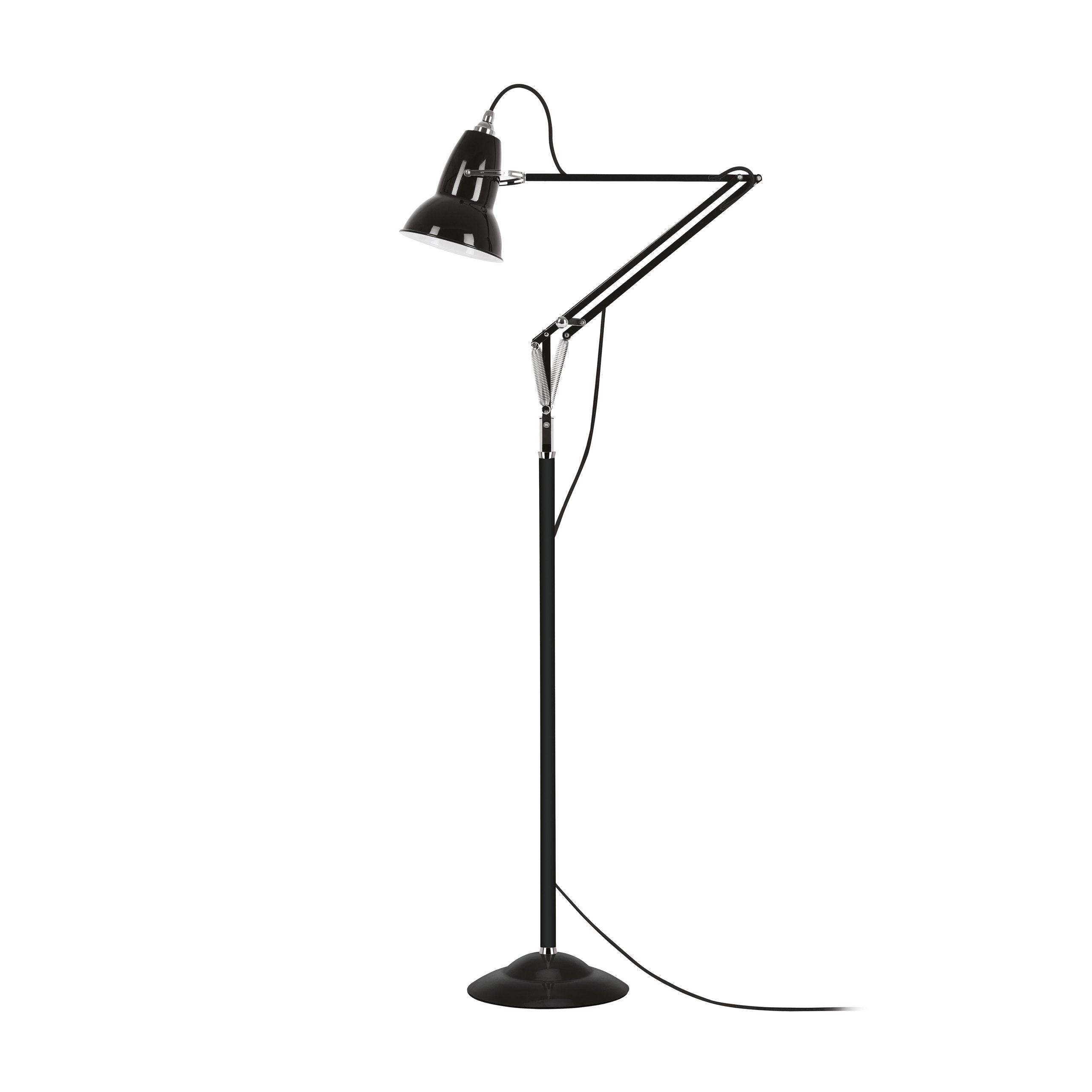Adjustable Industrial Floor Lamp with Swing Arm for Task Lighting