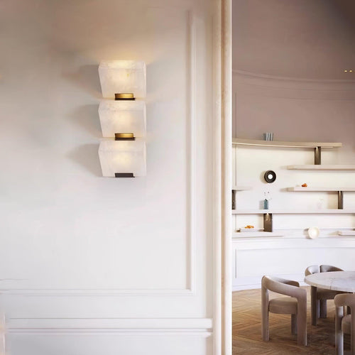 Alabaster Cube Wall Sconce