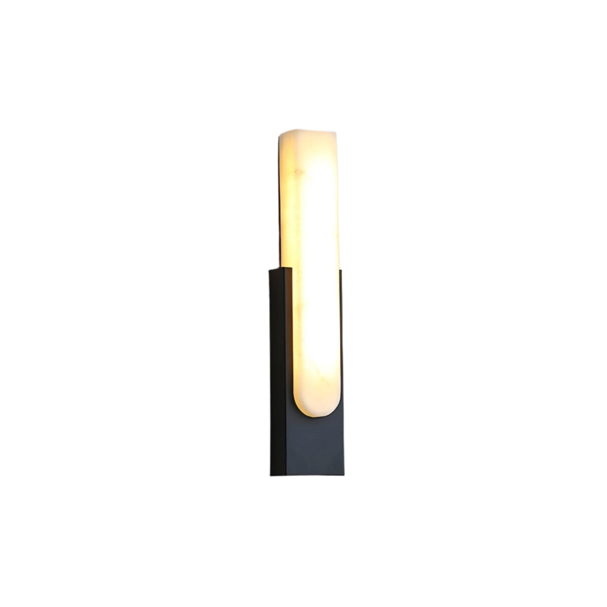 Alabaster Wall Light with Modern Brass Frame