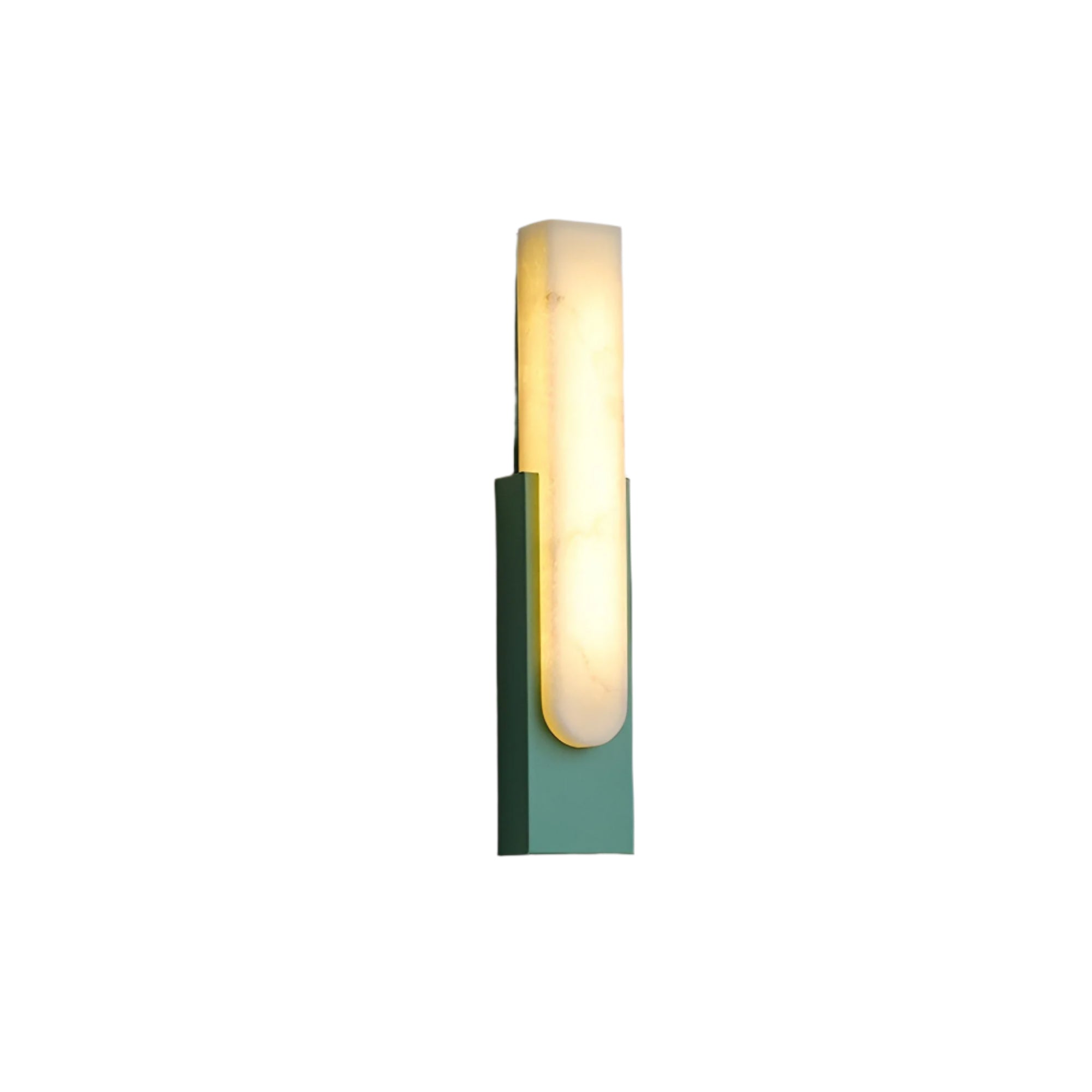 Alabaster Wall Light with Modern Brass Frame