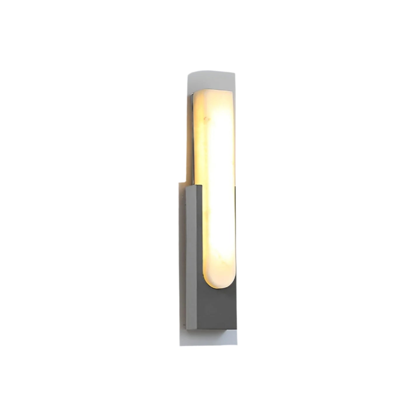 Alabaster Wall Light with Modern Brass Frame