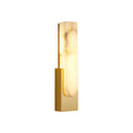 Alabaster Wall Light with Modern Brass Frame