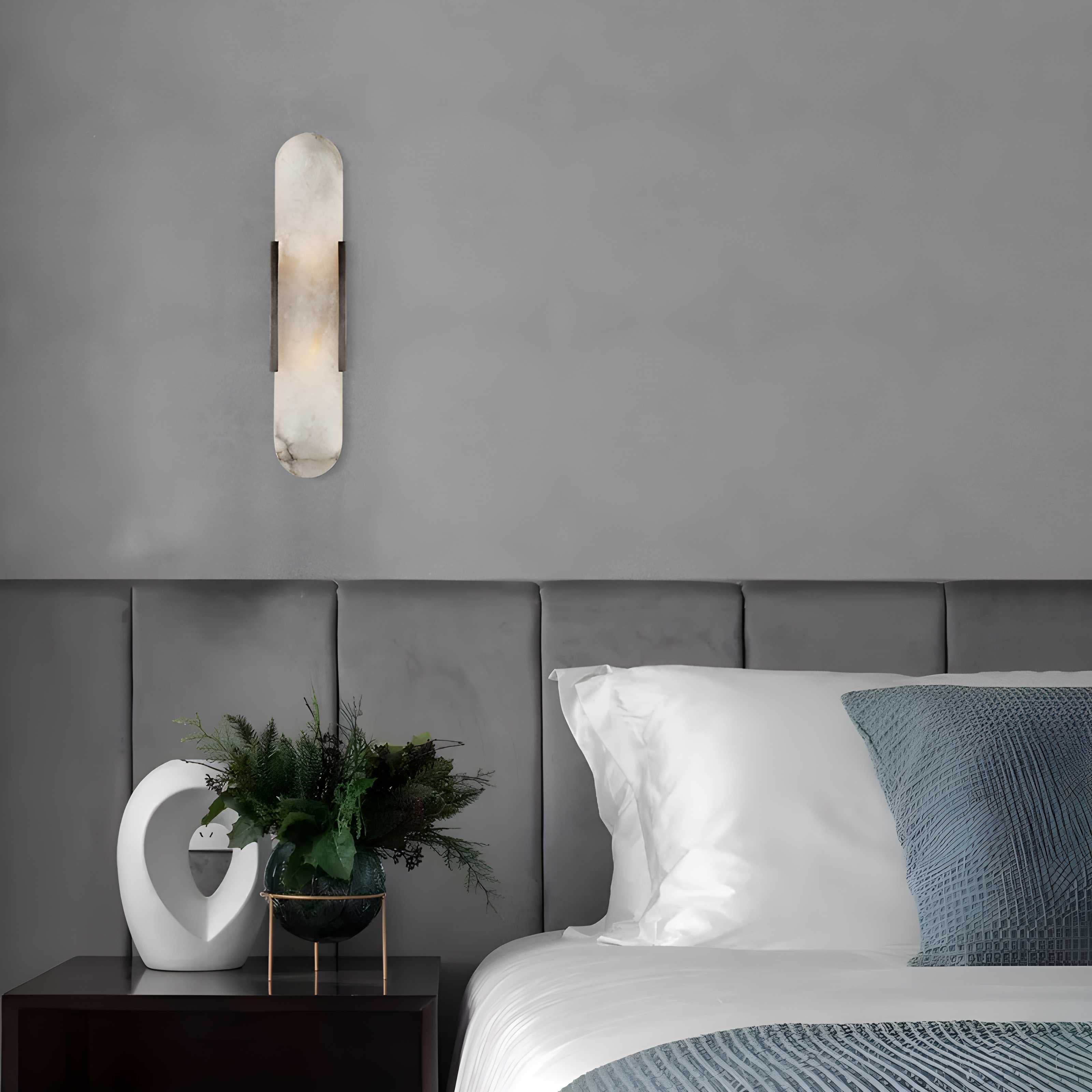 Alabaster Wall Light with Modern Vertical Design