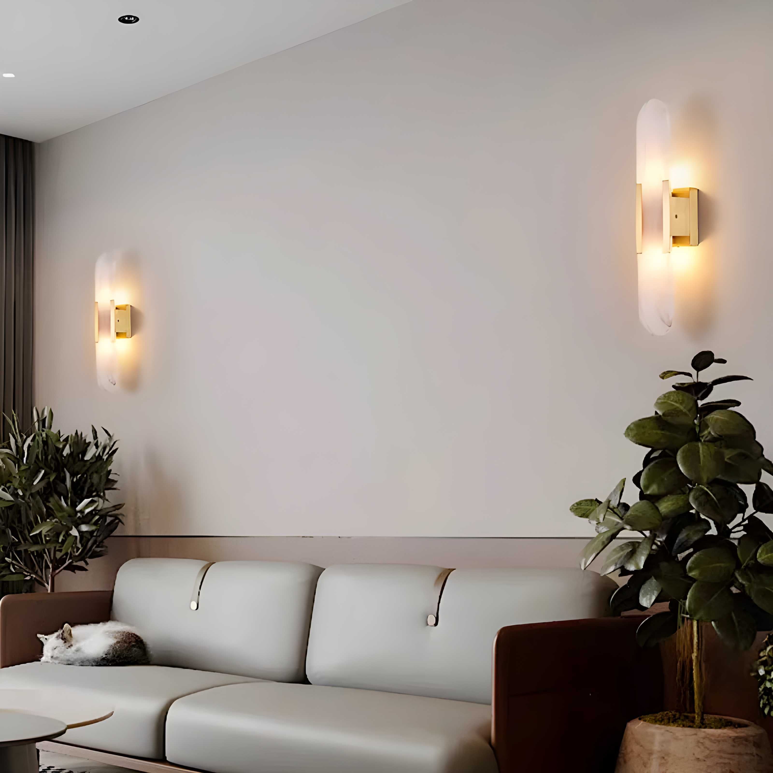 Alabaster Wall Light with Modern Vertical Design