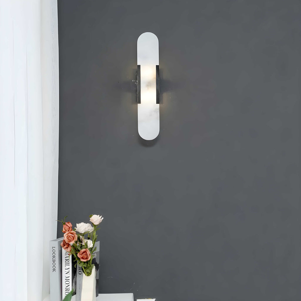 Alabaster Wall Light with Modern Vertical Design