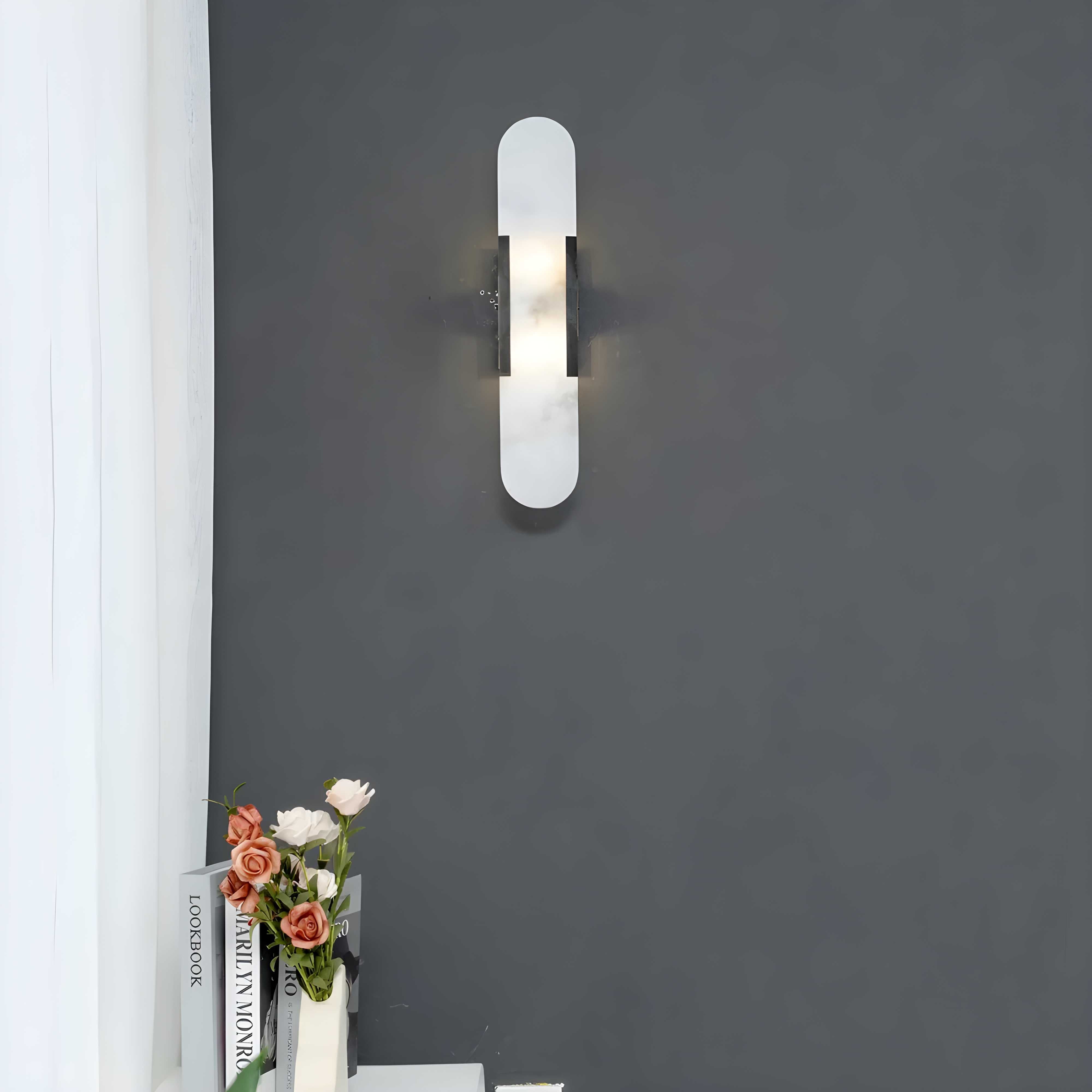 Alabaster Wall Light with Modern Vertical Design