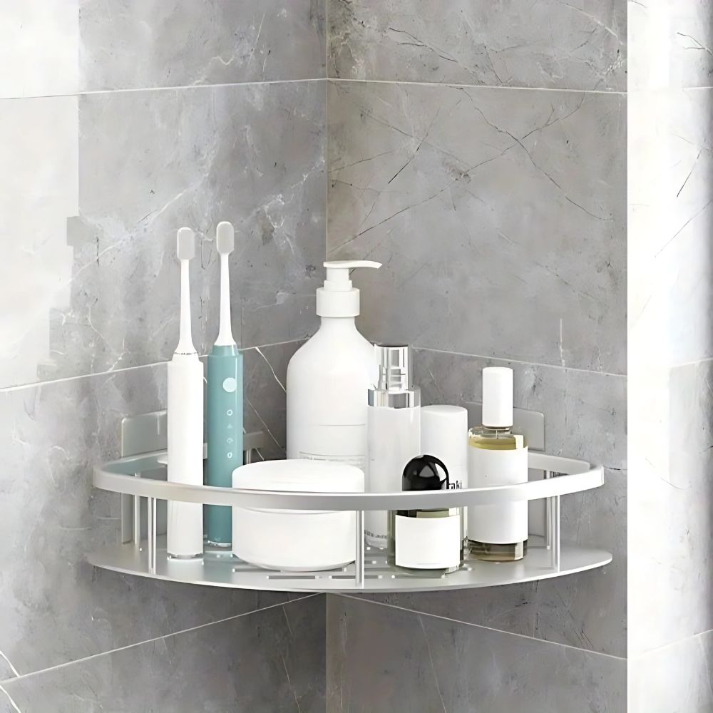 Aluminum Shower Bathroom Accessories Caddy with Corner Storage Design