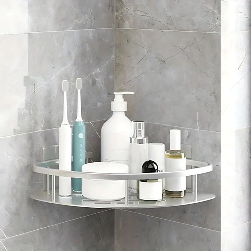 Aluminum Shower Bathroom Accessories Caddy with Corner Storage Design