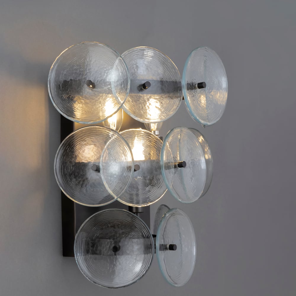 Amber Glass Disc Wall Sconce