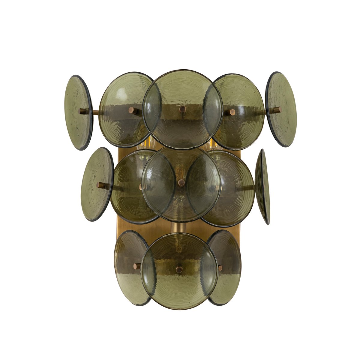 Amber Glass Disc Wall Sconce