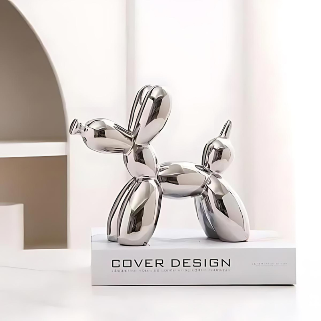 Balloon Dog Sculpture with Glossy Modern Finish