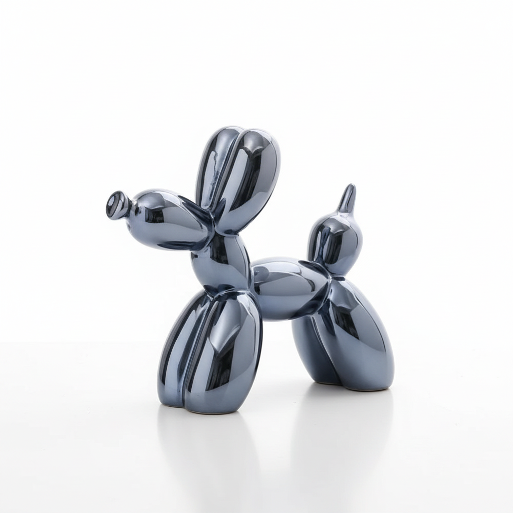 Balloon Dog Sculpture with Glossy Modern Finish