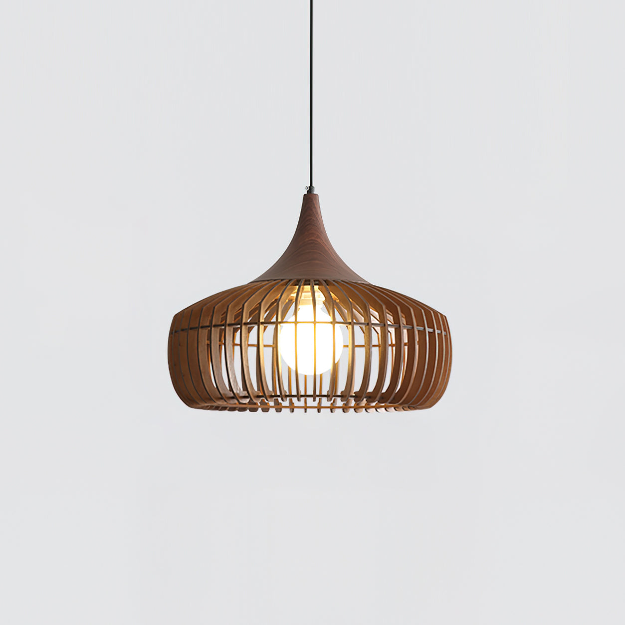 Bamboo Rattan Pendant Light with Woven Shade