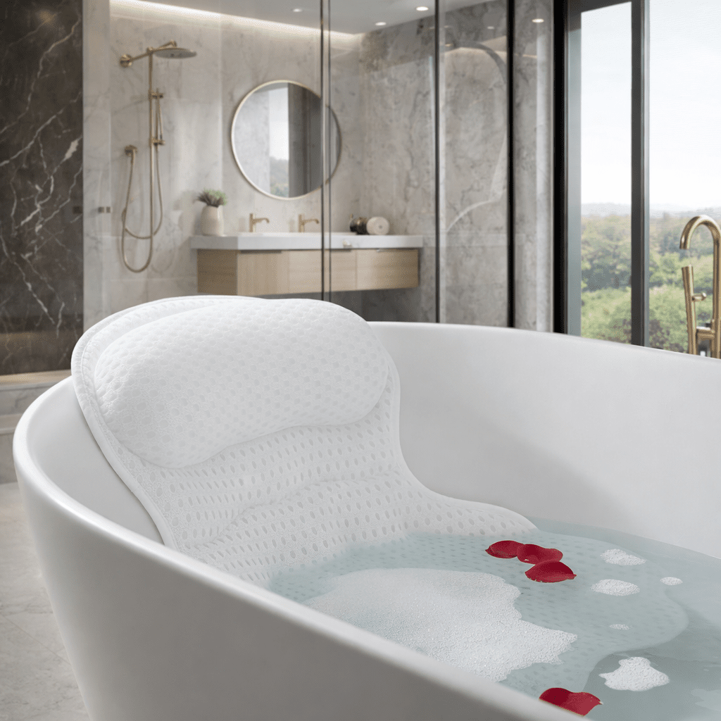 Bath Pillows with Neck and Back Support Design