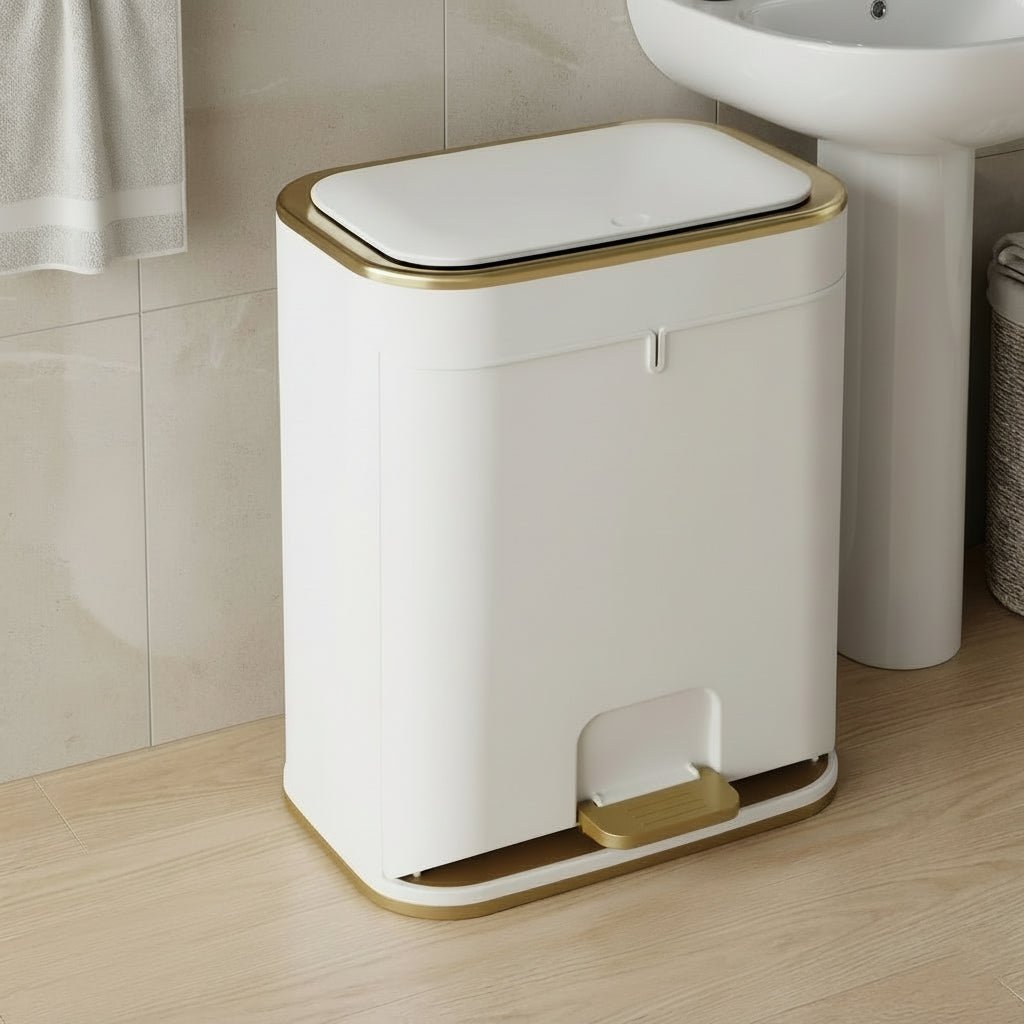 Bathroom Waste Bin with Smart Lid and Compact Design