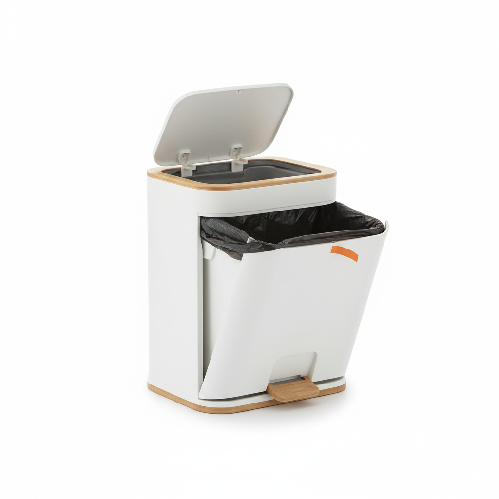 Bathroom Waste Bin with Smart Lid and Compact Design