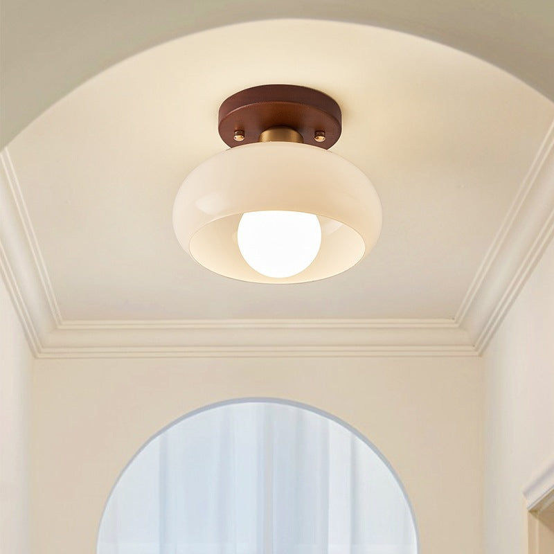 Bauhaus Glass Ceiling Light with Flush Mount Design