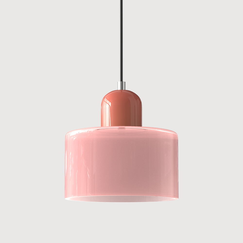 Bauhaus Glass Pendant Light with Colored Shade