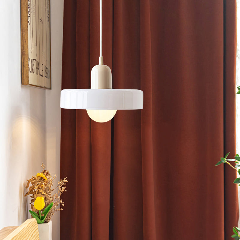 Bauhaus Glass Pendant Light with Ring Shade