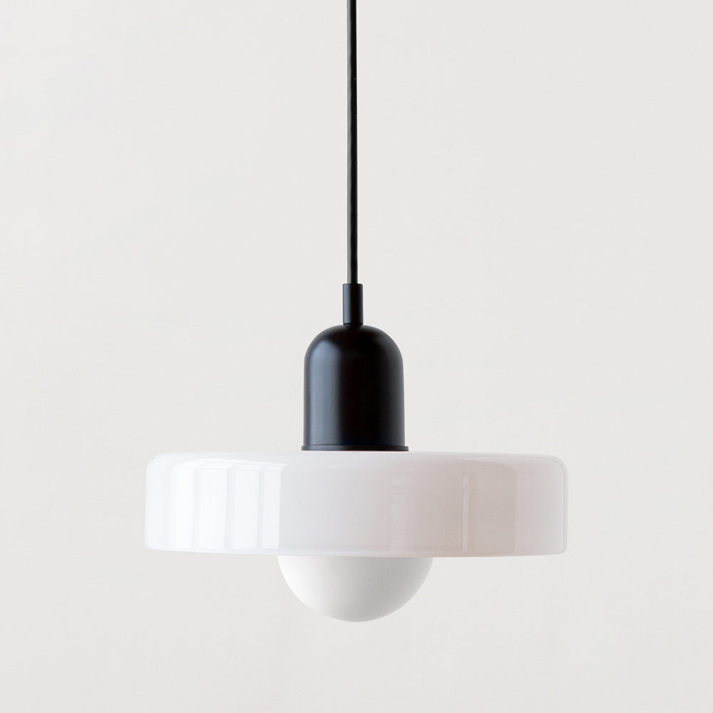 Bauhaus Glass Pendant Light with Ring Shade
