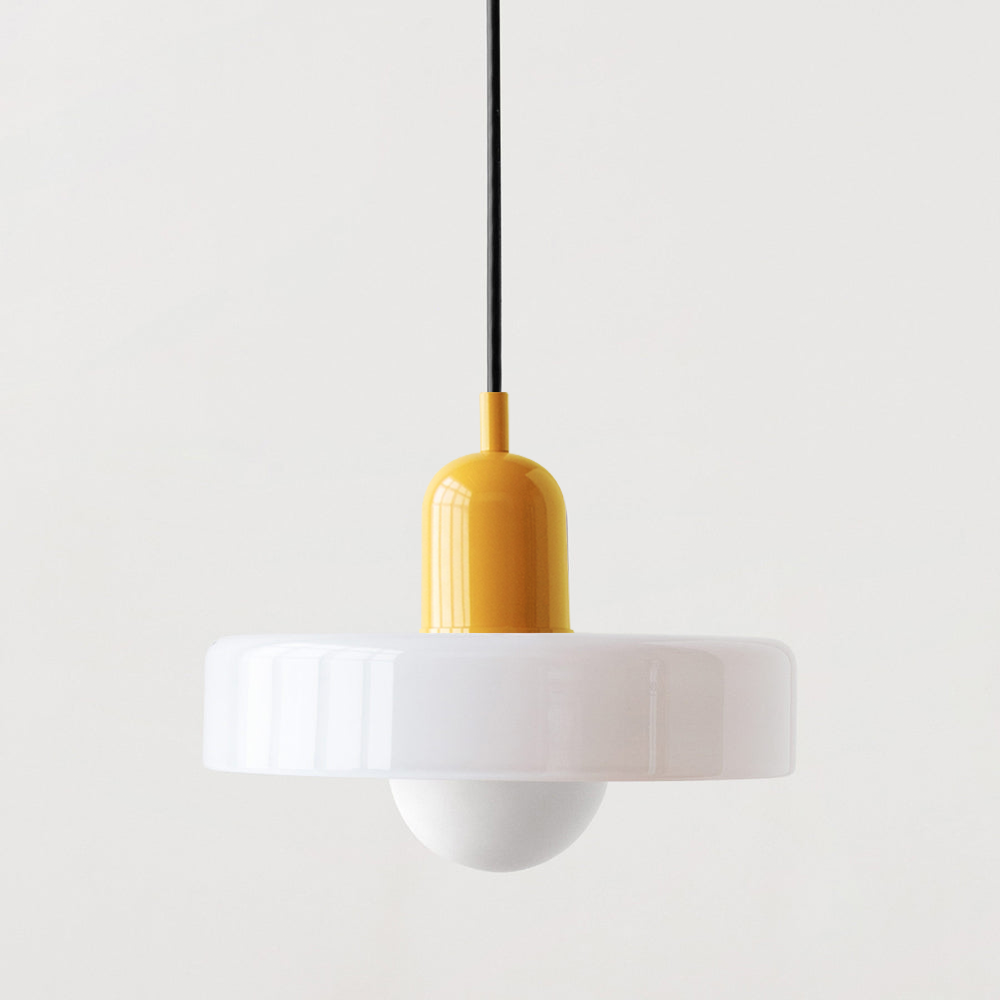 Bauhaus Glass Pendant Light with Ring Shade