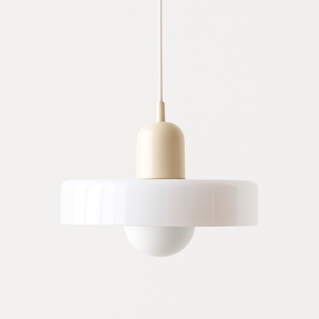 Bauhaus Glass Pendant Light with Ring Shade