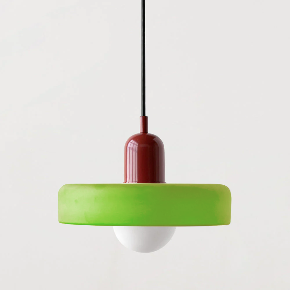 Bauhaus Glass Pendant Light with Ring Shade
