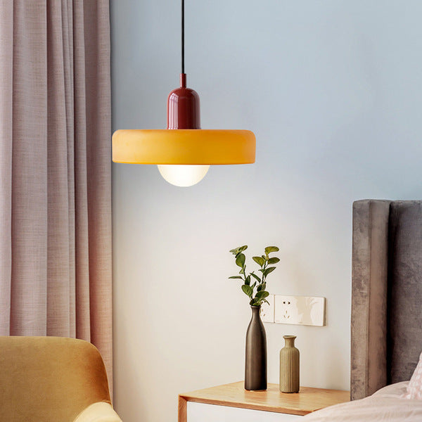 Bauhaus Glass Pendant Light with Ring Shade