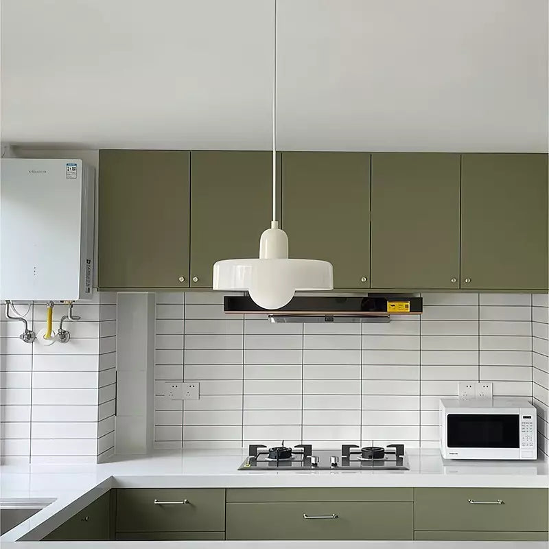 Bauhaus Glass Pendant Light with Ring Shade