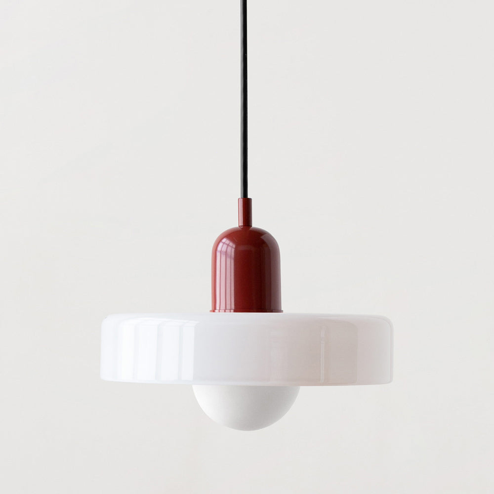 Bauhaus Glass Pendant Light with Ring Shade