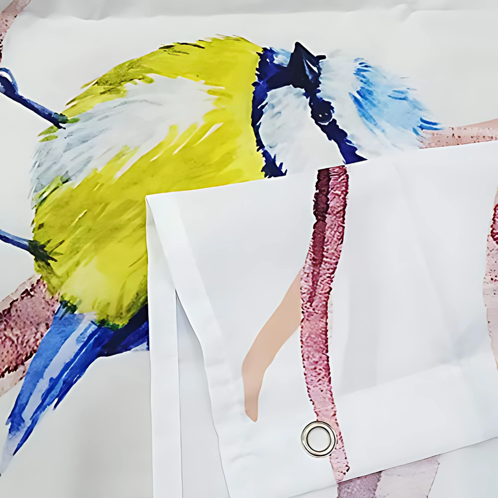 Bird Pattern Shower Curtain for a Calm Nature-Inspired Bathroom