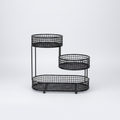 Black Metal Fruit Basket 3 Tier Food Storage