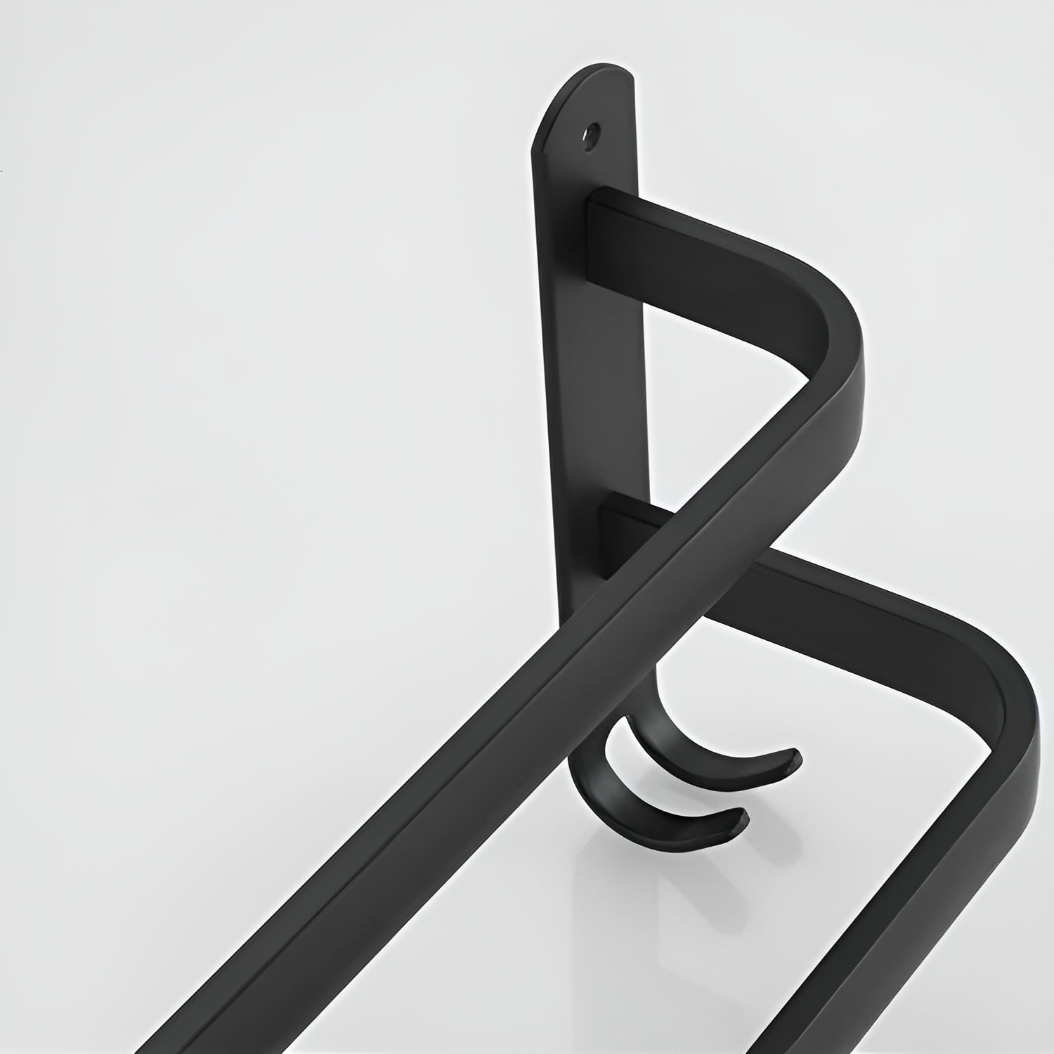 Black Wall Shelf Rack with Hooks Storage Design