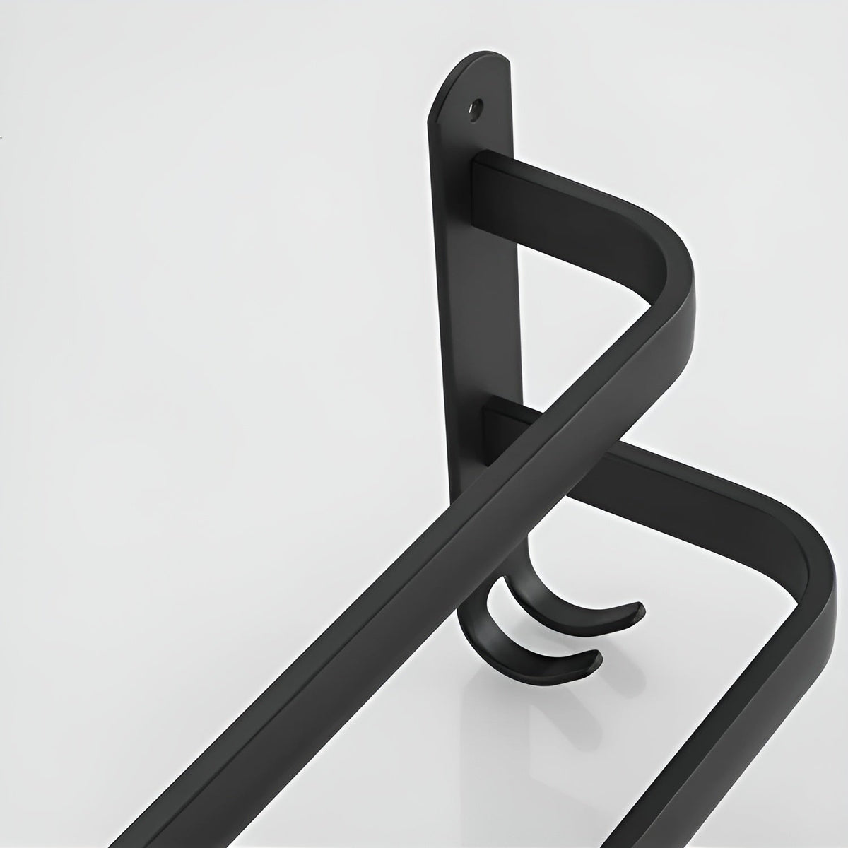 Black Wall Shelf Rack with Hooks Storage Design