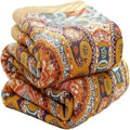 Boho Cotton Throw Blanket with Sunrise Pattern