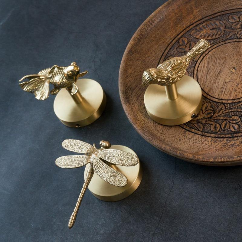 Brass Bird Wall Hook with Decorative Design