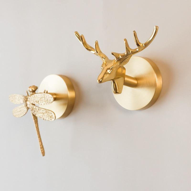 Brass Bird Wall Hook with Decorative Design
