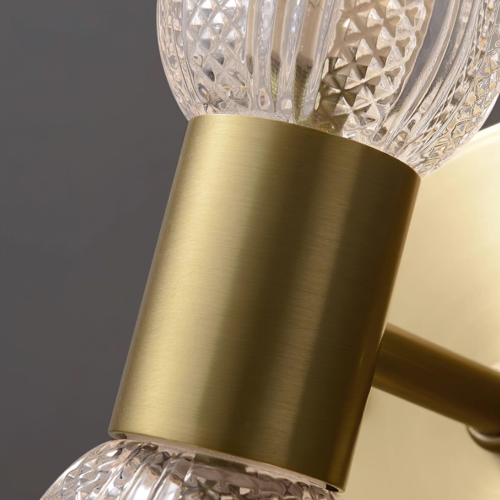 Brass Double Glass Wall Sconce