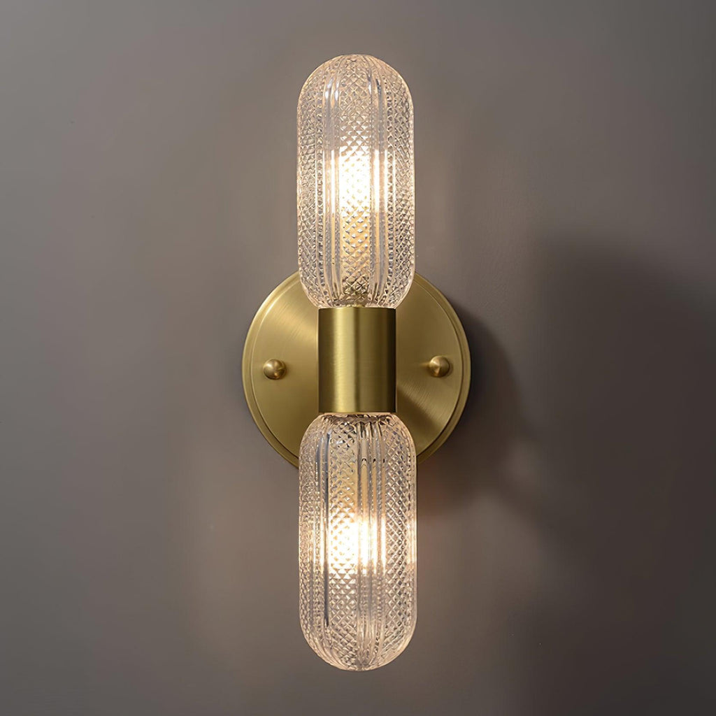 Brass Double Glass Wall Sconce