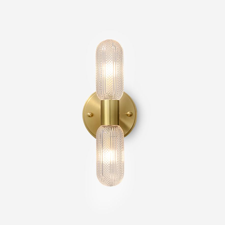 Brass Double Glass Wall Sconce