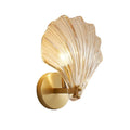 Brass Glass Seashell Wall Sconce with LED
