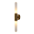 Brass Glass Wall Sconce with LED Light Bar